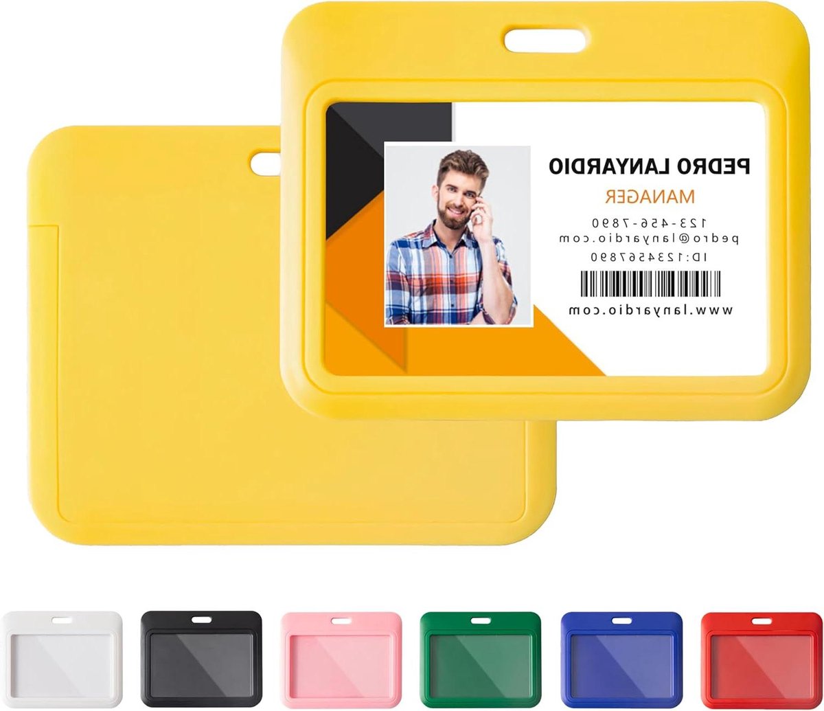 ID Kaarthouder - Badge Protector - Veilig Opbergen - Schuifdeksel Ontwerp - 3 Stuks - Geel