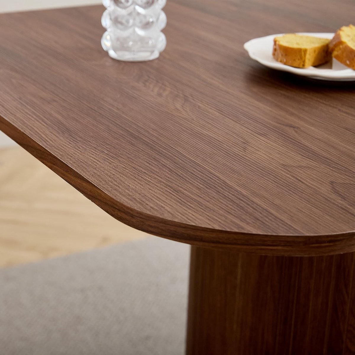 Rechthoekige Eettafel 160 x 90 cm – Moderne Keukentafel voor 4-6 Personen met Zware Zuilvo