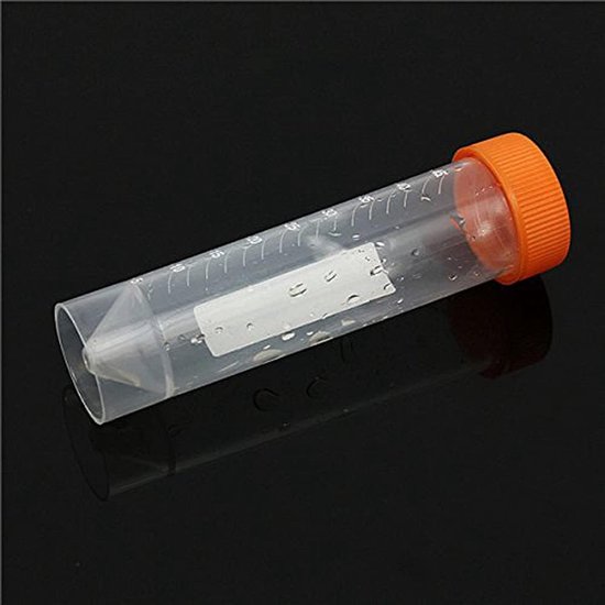 Plastic Centrifugeerbuis - Schroefdop Flesjes - Laboratorium Analyse - Zelfstaande Bodem - 50ml 10 Stuks - Transparant Oranje — afbeelding 2