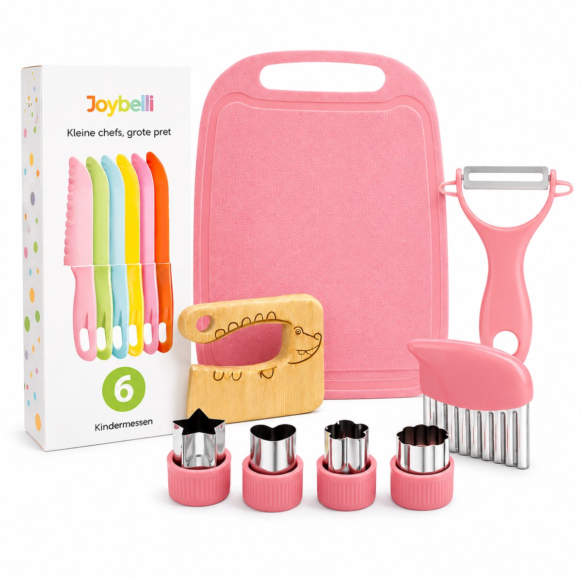 Joybelli® Kindermessenset Roze - 14-delig - Messen - Kindermessen - le petit chef - Mes kind - Kindermes - Kindermessenset