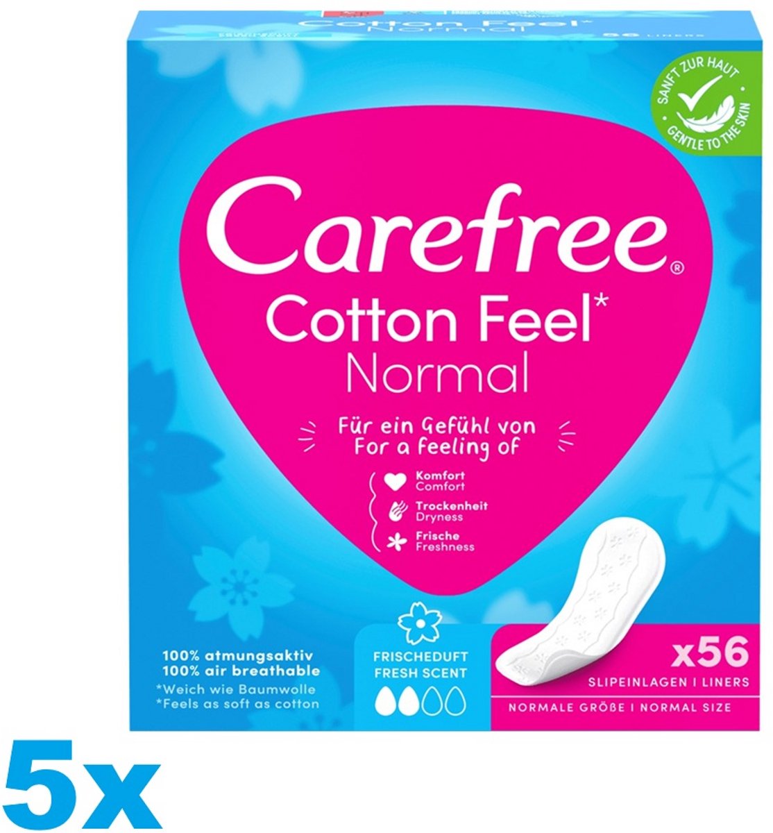 Carefree Cotton Feel Normal - Fresh Scent - 5x56 Stuks