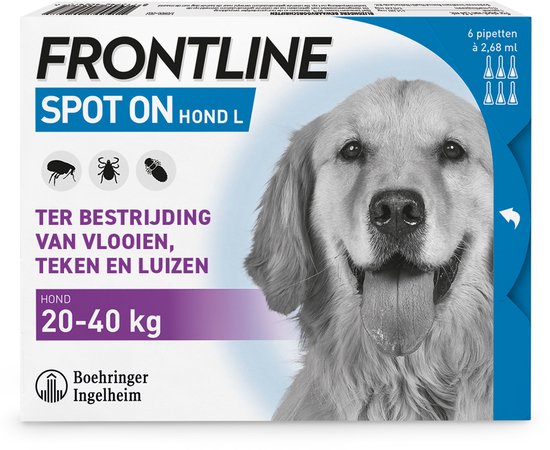 Frontline Spot On 3 Large Hond Large - Anti vlooien en tekenmiddel - 6 pip