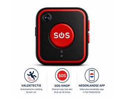 WatchSafer Guardian - Personenalarmering - GPS Alarmknop Ouderen - GPS SOS-knop senioren - Alarm ouderen - GPS SOS-knop Alzheimer - Valdetectie