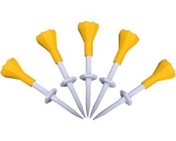 Golf tee set - 5-delig - In hoogte verstelbaar - Verstelbare limiter - Geel