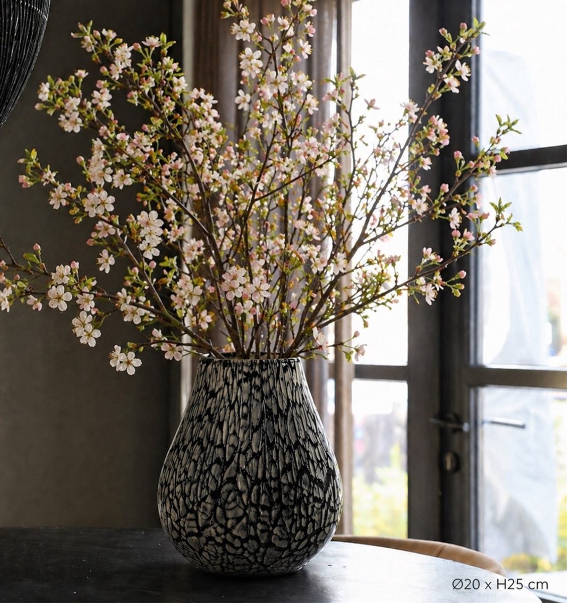 Vase The World Vaas Tasman Elite Marble - Medium - Limited edition - Ø20 x H25 cm zwart