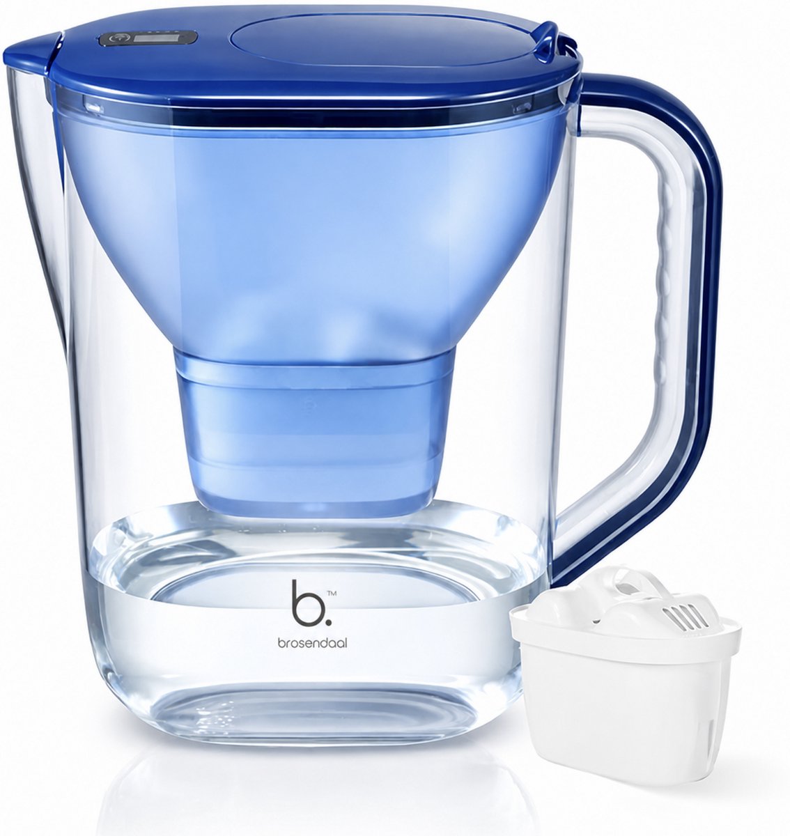Brosendaal Waterfilterkan 3.8L – Geschikt voor Brita Maxtra Patronen – Waterkan met Filter en Digitale Timer