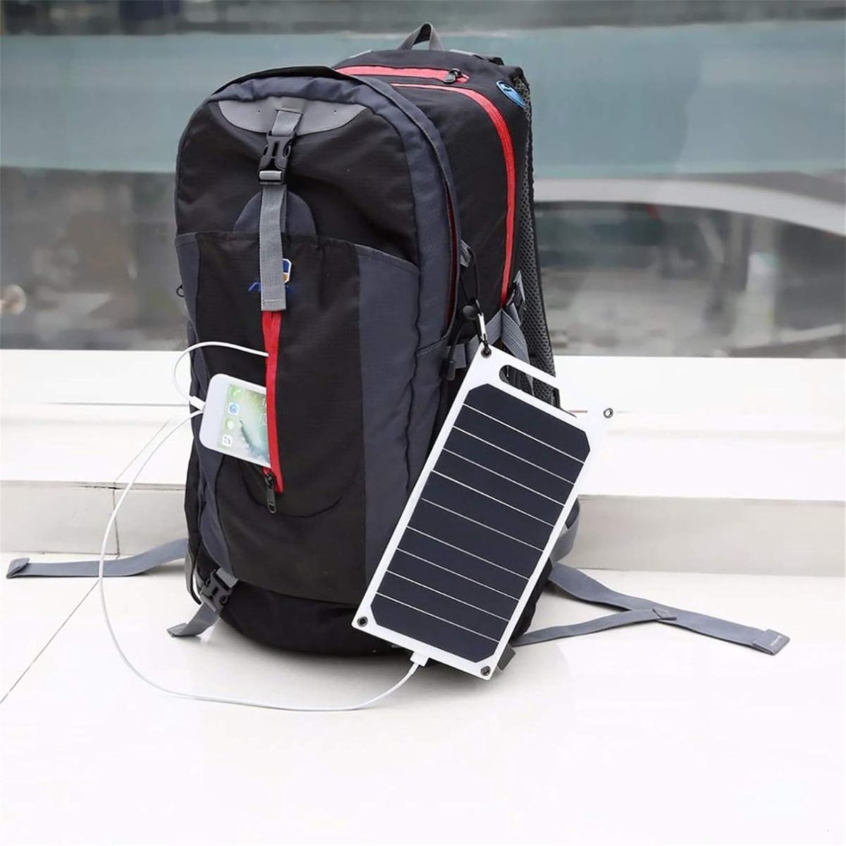 mini-zonnepaneel, slim light, zonnecel, oplader, USB, zonnelader, draagbaar, powerbank op zonne-energie, USB, voor telefoon, autolader, kamperen – foto 2