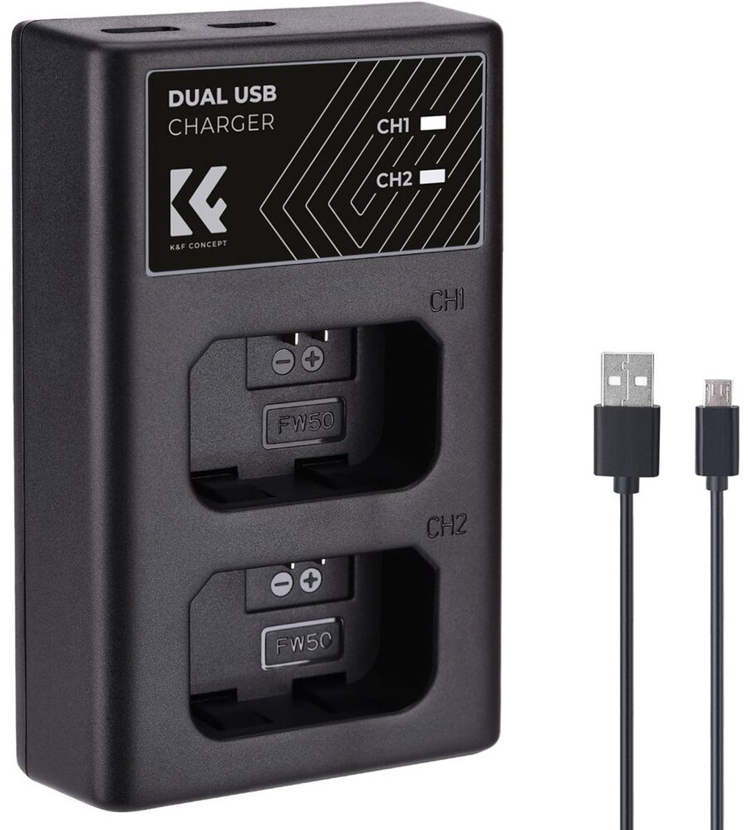 K&F Concept Dubbele batterijlader Sony NP-FW50