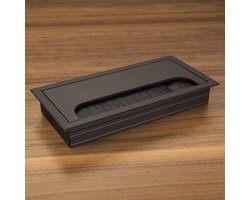 Kabeldoorlaat CAVO kabeldoos hoekig 160 x 80 mm zwart geanodiseerd