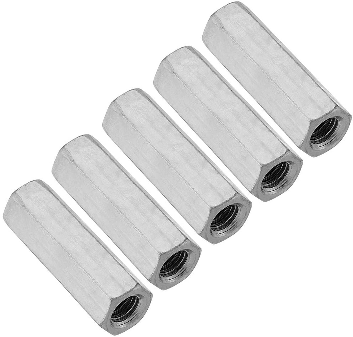 Allecto - M12 Hexagonal Moeren - Set van 5 - Gegalvaniseerde Carbon Staal - Voor stevige bevestigingen - Duurzaam en sterk - Geschikt voor diverse ...