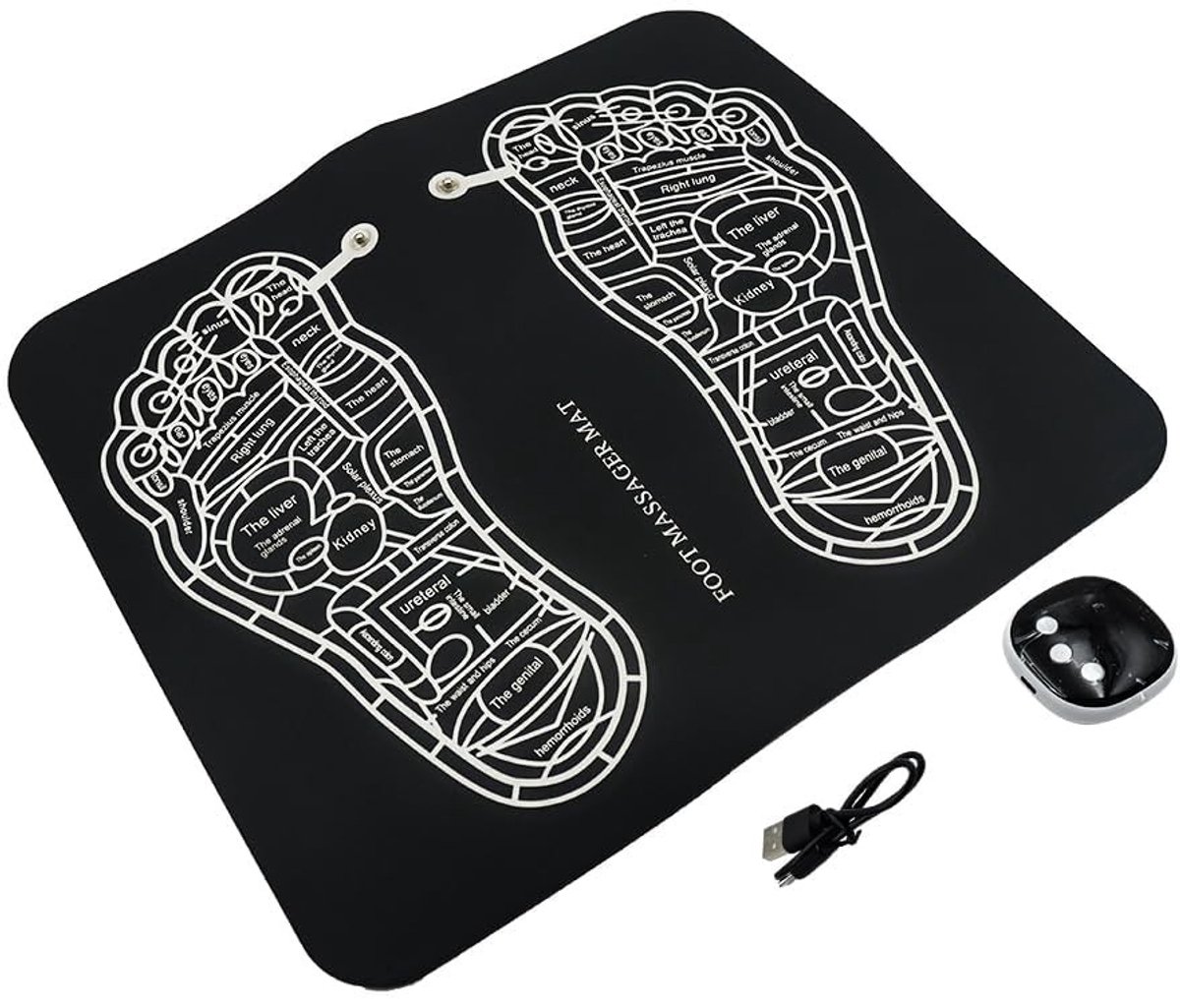Allecto - Elektrische Voetmassager - Draagbare Spierstimulator - Met USB Verlichting - Ontspanning en herstel - Massage apparaat - Voor thuisgebrui...