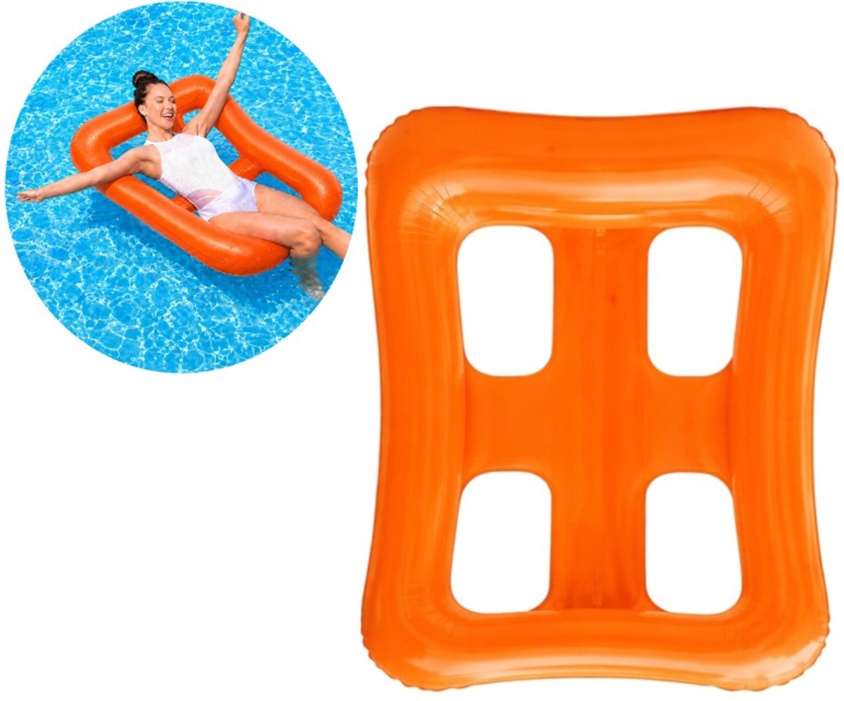 Goodz4All Luchtbed Zwembad 120x90 cm Waterhangmat Volwassenen Drijfstoel - Opblaasbaar - Oranje
