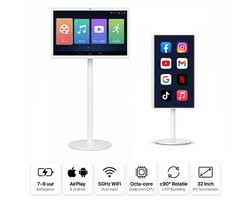 32 Inch Draagbaar Smart TV Display — Draaibaar, Kantelbaar & Verstelbaar | Android 13 & Airplay | WiFi | Ingebouwde Batterij