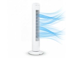 Torenventilator met 3 Standen - Staande Ventilator met Timer - Luchtkoeler Oscillatie 120 Graden - Verkoeling - Luchtkoeler Aircooler - Tower Fan - Ventilator Geruisloos - Tower Ventilatoren - Waaier - Toren Ventilator Stil - Zomer - Wit - Silvergear