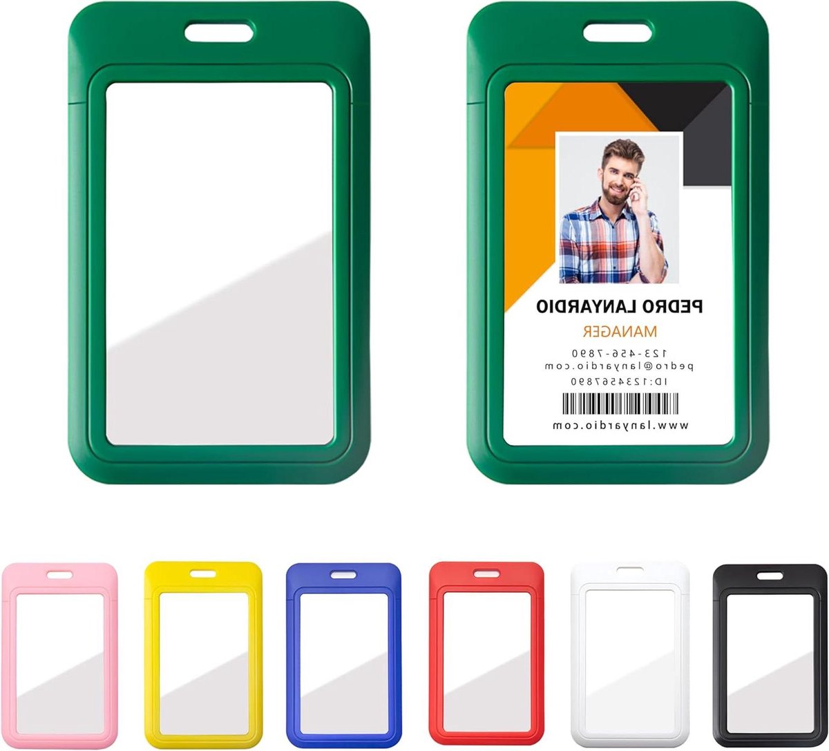 Badgehouder - Kaarthouder - Veilig ID Tonen - Schuifdeksel Ontwerp - Houdt 2 Kaarten - Groen