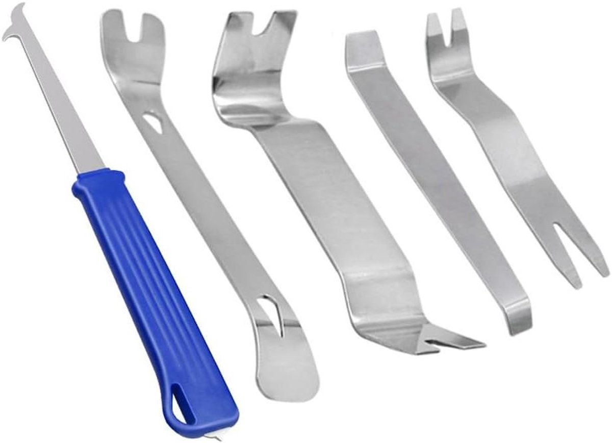Demontagegereedschap Set - Bekledingswiggen - Auto Interieur - Robuust Polycarbonaat - 5 Stuks - Blauw