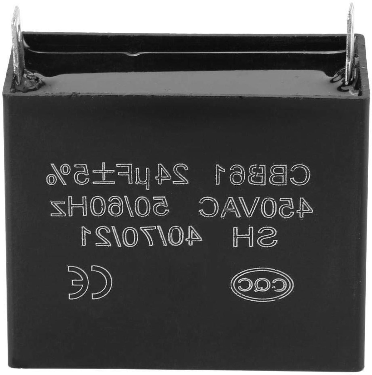 Startcondensator - Motorcondensator - Generatoronderhoud - Hoge capaciteit - 24uF 450V AC - Zwart