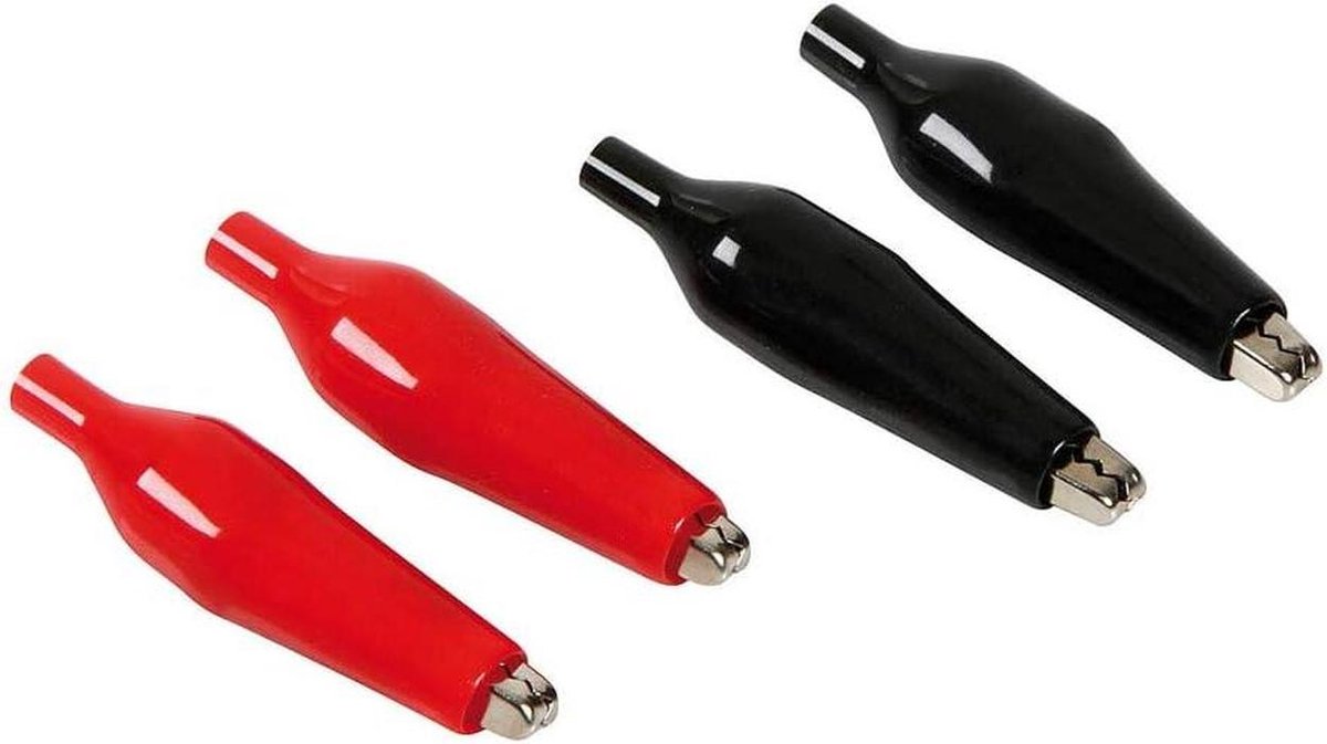 Batterijklemmen - Isolatietang - Accu Testen - Precisie Tang - 4 Stuks - Zwart Rood