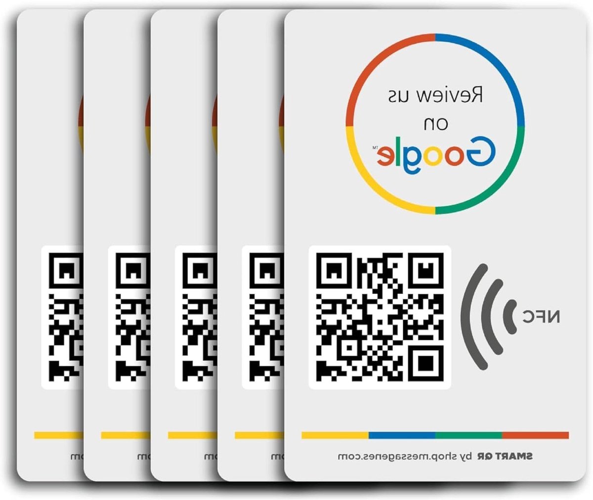 Bedrijfsstickers - QR NFC - Klantfeedback Verzamelen - Herbruikbaar - 5 Stuks - Zwart