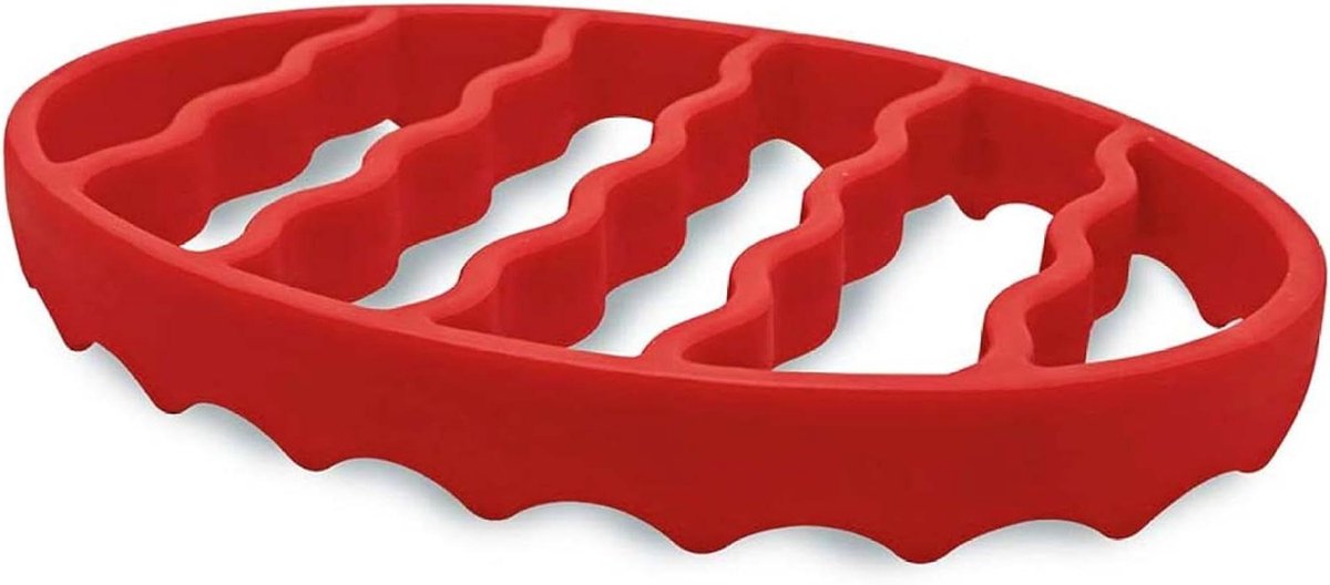 Siliconen Roosterrek Ovale Bakmat Gelijkmatig Koken Hittebestendig Food Grade 21 x 15 cm Rood