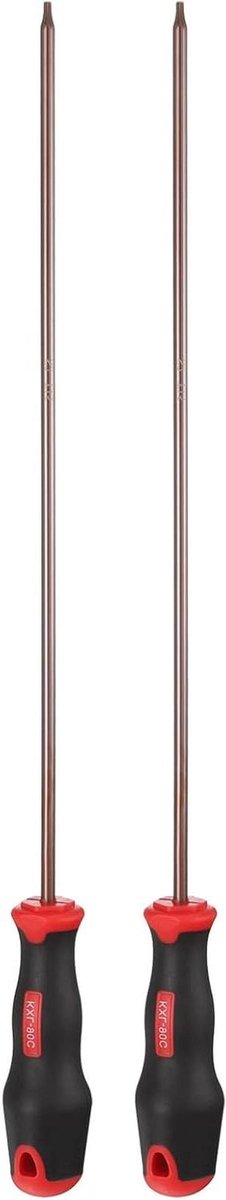 Torx Schroevendraaiers - Set van 2 - Doe-het-zelf Klussen - Magnetische Punt - 40cm Lengte - Rood Bruin