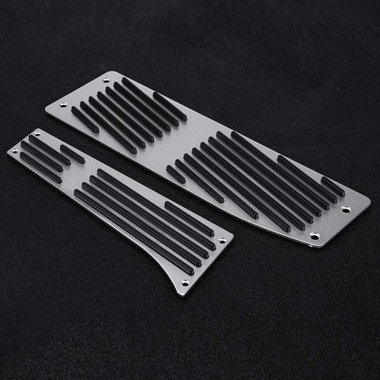 Auto Voetpedalen - Pedaal Covers - Handgeschakelde Transmissie - Antislip Oppervlak - 4 Stuks - Zilver Zwart van Merkloos — afbeelding 5