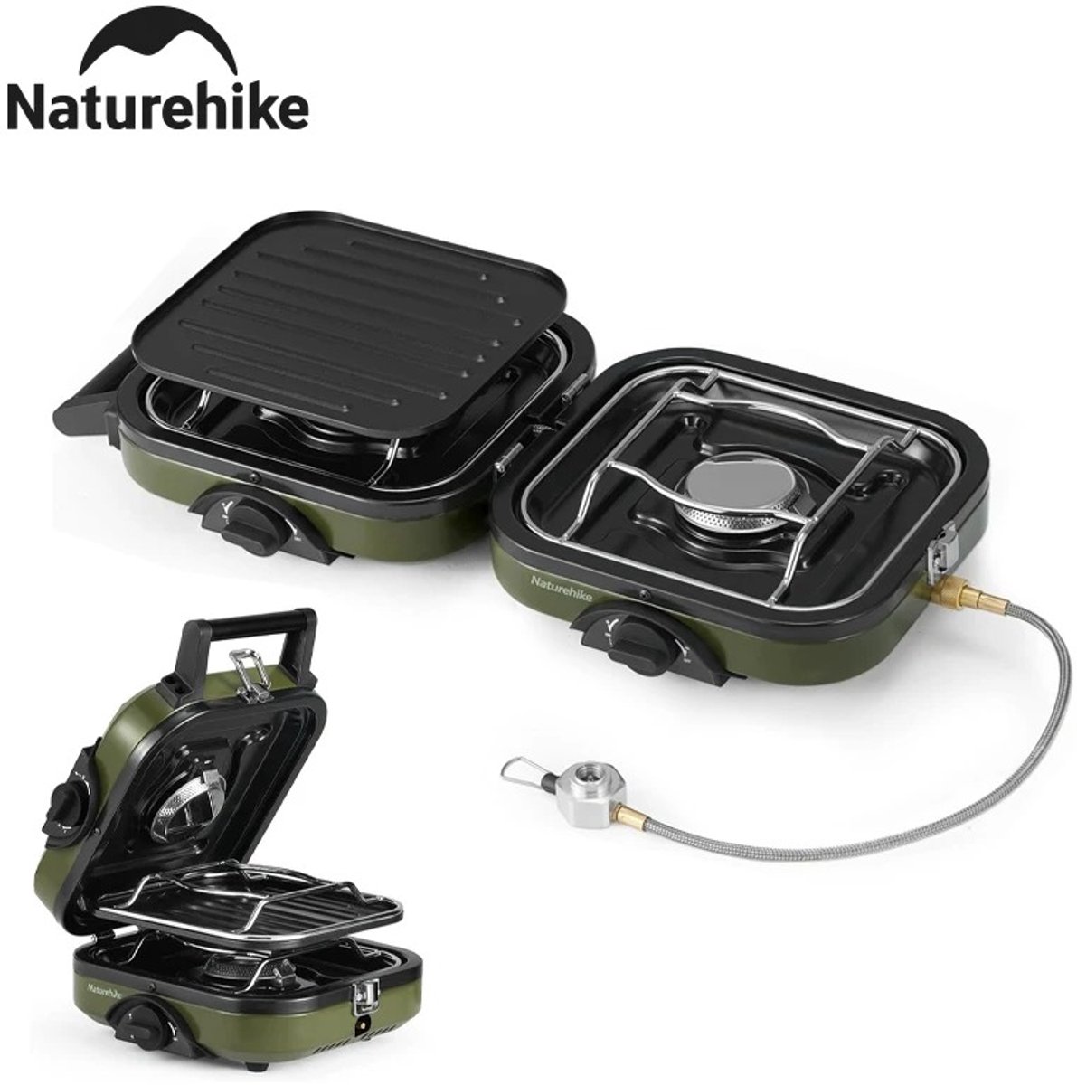 Naturehike Opvouwbare Dubbele Gasbrander – Draagbare Outdoor Kookset – Camping & Cookout