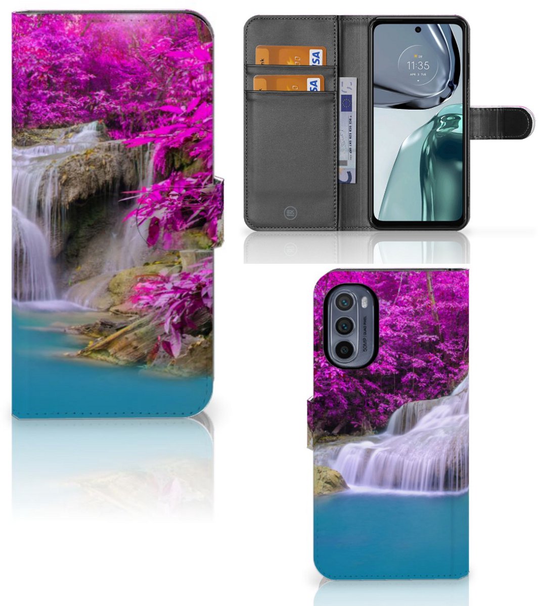 Motorola Moto G62 5G Flip Cover Waterval