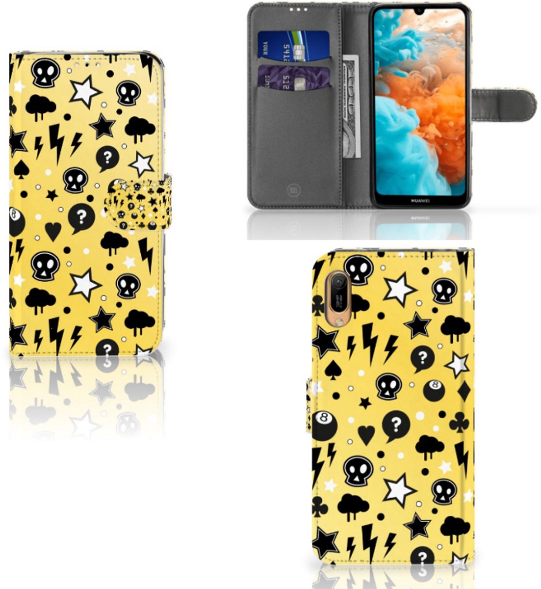 Telefoonhoesje met Naam Huawei Y6 (2019) Punk Geel