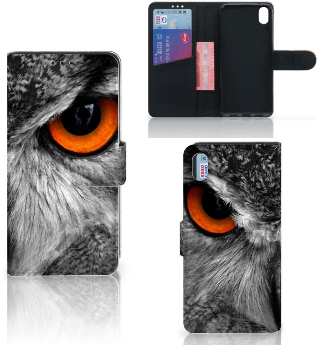 Xiaomi Redmi 7A Telefoonhoesje met Pasjes Uil
