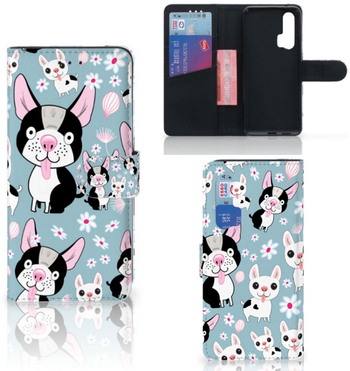 Honor 20 Pro Telefoonhoesje met Pasjes Hondjes