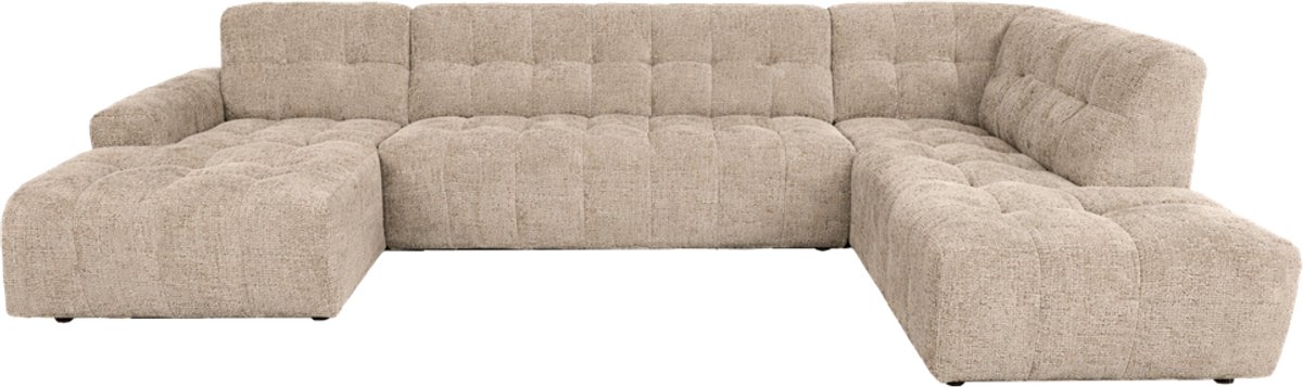 Tower Living - Memphis Chaise L - 3-zitsbank - Ottoman R - beige