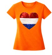 T-shirt femme pour la Fête du Roi | Séquence cardiaque | Orange | Or | taille S