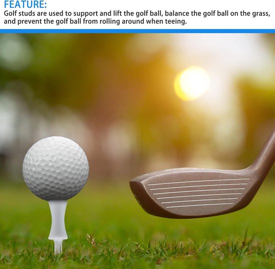 Golf Tees Set - Golfbal Nagels Tacks - Golf Bal Ondersteunen - Duurzaam PP Plastic - 120 Stuks - 6 Kleuren — afbeelding 3