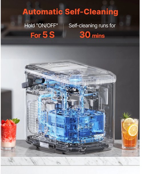Mosh Stories Ijsblokjesmachine - Ijsmachine - Ice Maker - Ijsblokjes Maker 26KG/24u - 2 Formaten - Voor Thuis, Kantoor & Bar van Merkloos — afbeelding 2