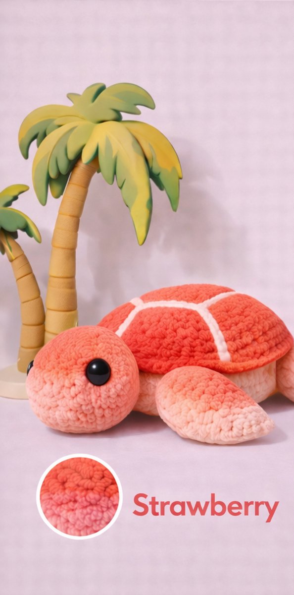 Zazu Zeeschildpad haakpakket - 417 Strawberry - compleet pakket - big darling monochrome - Scheepjes