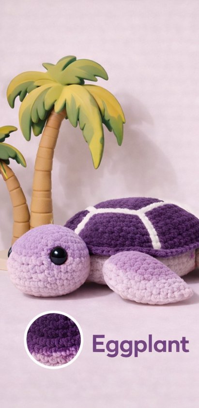 Zazu Zeeschildpad haakpakket - 422 Eggplant - compleet pakket - big darling monochrome - Scheepjes