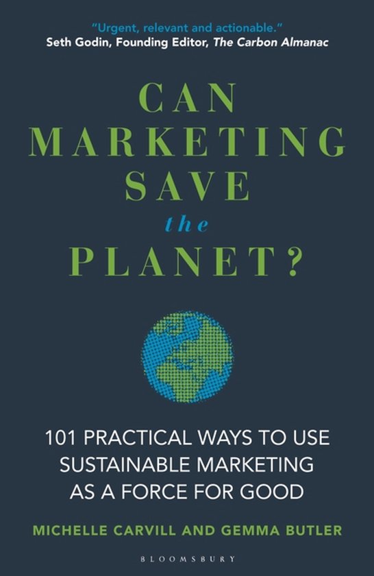 Couverture du livre "Can Marketing Save the Planet?" avec une illustration d'un globe terrestre.