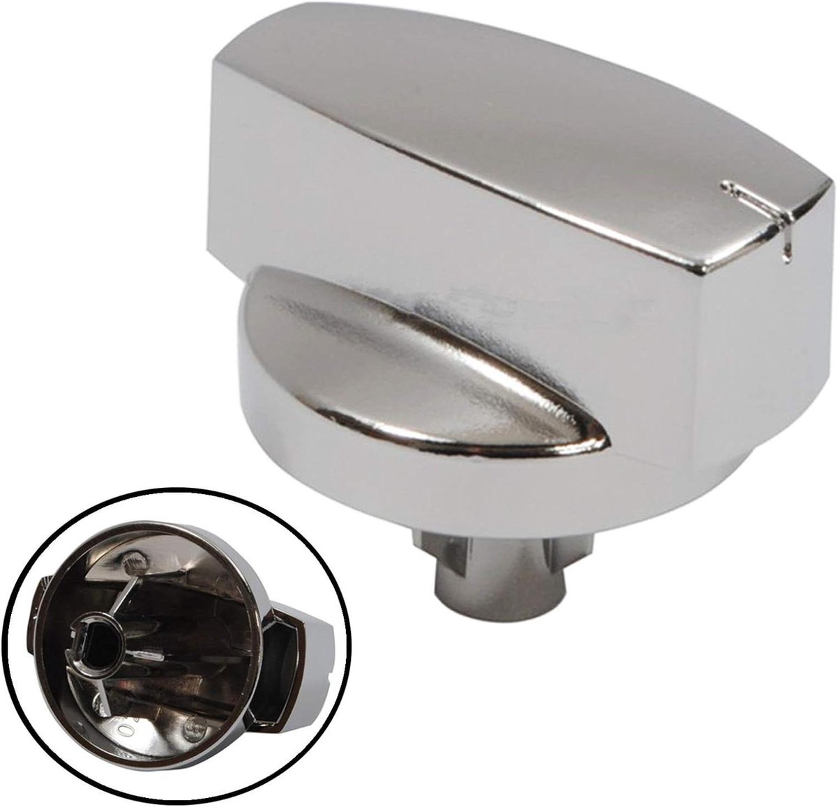 Oven Kookplaat Knop - Temperatuur Controle - Oven Bediening - Origineel Vervangingsonderdeel - Pack van 1-6 - Zilver Chroom