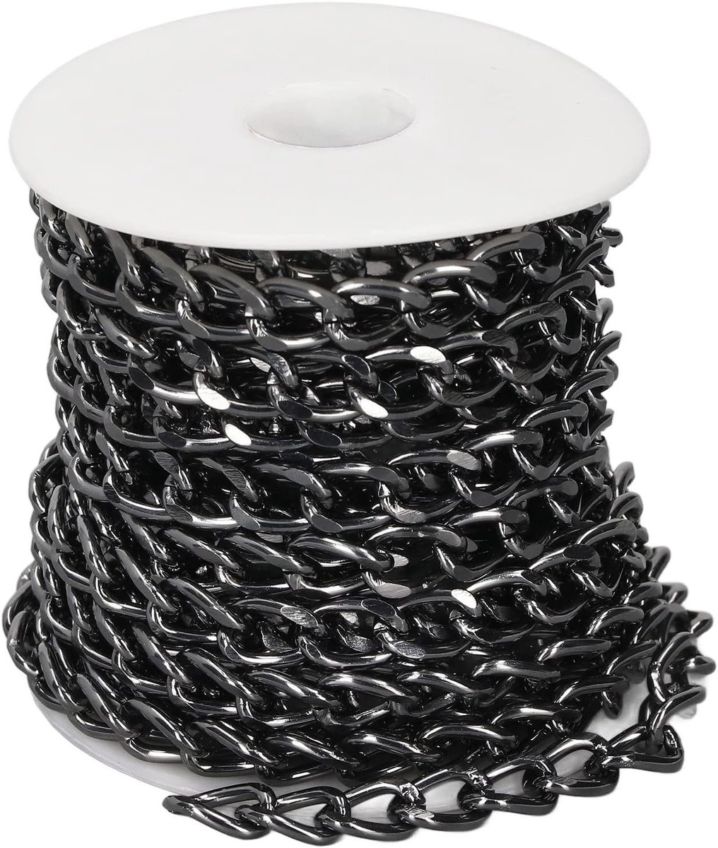 Aluminium Ketting Rollen en Accessoires voor DIY Projecten - 5 Meter Zwarte Metaal voor Sieraden Maken, Creatieve Handwerken en Decoratie