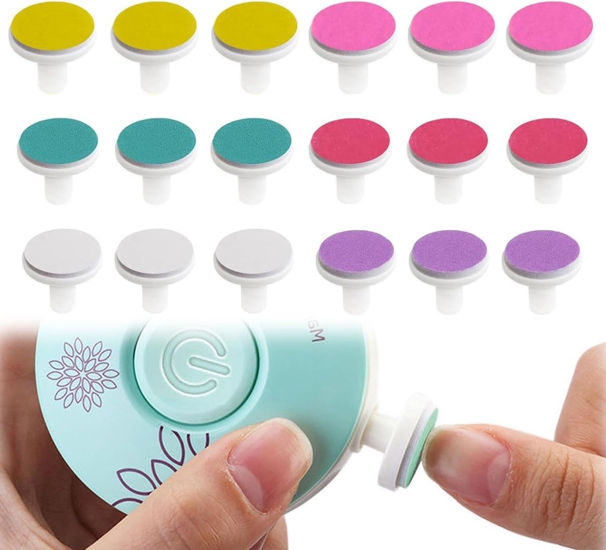 Vervangingspads voor Elektrische Vijl voor Kinderen - 18 Stuks, Professionele Nagelverzorging en Trimmen, Geschikt voor Thuisgebruik