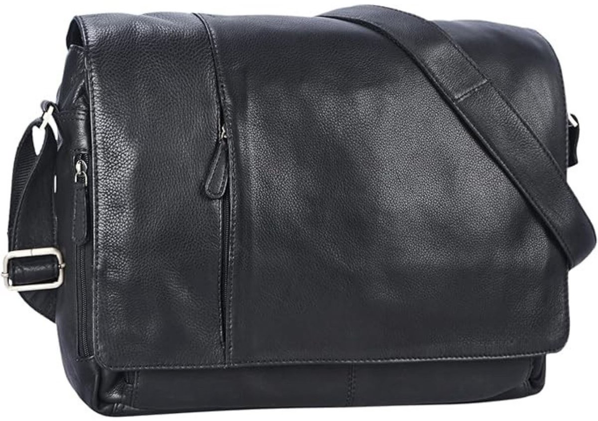 Leren Laptoptas - Laptoptas - Leren Tas - Luxe Leren Laptoptas - Werktas - Schoudertas - Business Tas - Leren Business Tas - 15,6 inch - Zwart - van Imperatoris