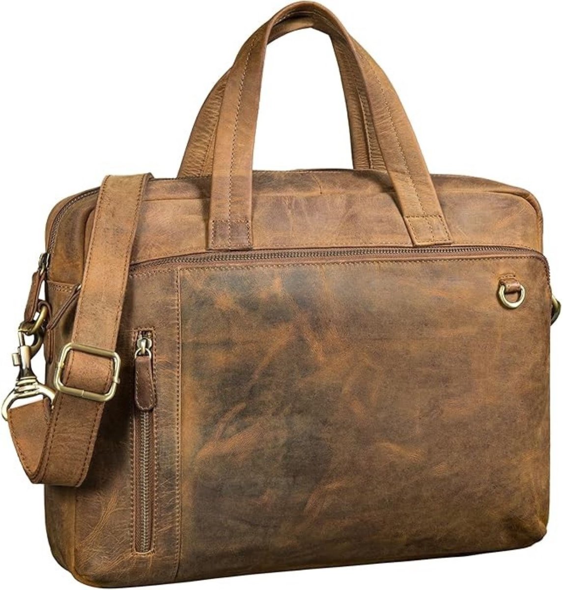 Leren Laptoptas - Laptoptas - Leren Tas - Luxe Leren Laptoptas - Werktas - Schoudertas - Business Tas - Leren Business Tas - 15 inch - Bruin - van Imperatoris