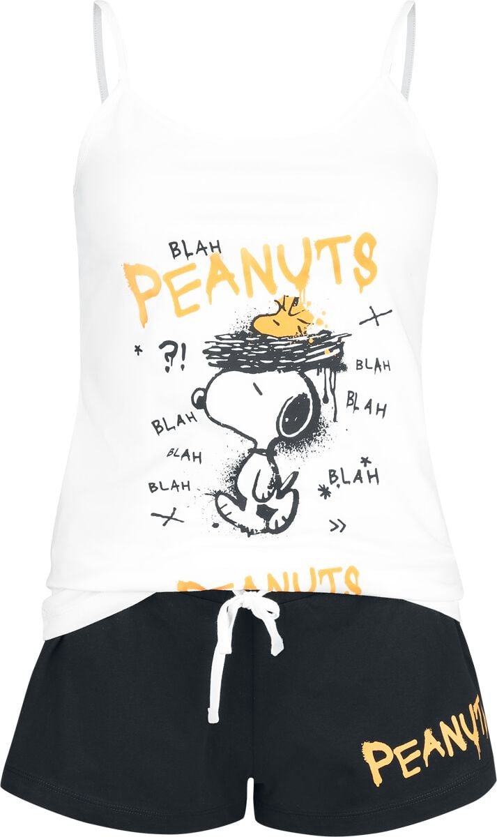 Peanuts Snoopy Pyjama wit-zwart Katoen -