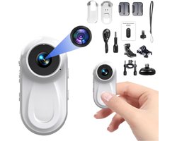 Mini-Sportcamera 1080p Mini Sport Vlog Camera WiFi Camera Vlog Camera 120° Groothoeklens, Duim Actie Camera, 300 mAh Batterij 120 Min Autonomie, Geschikt voor Reizen, Fietsen, Skiën, Huisdieren (Wit)