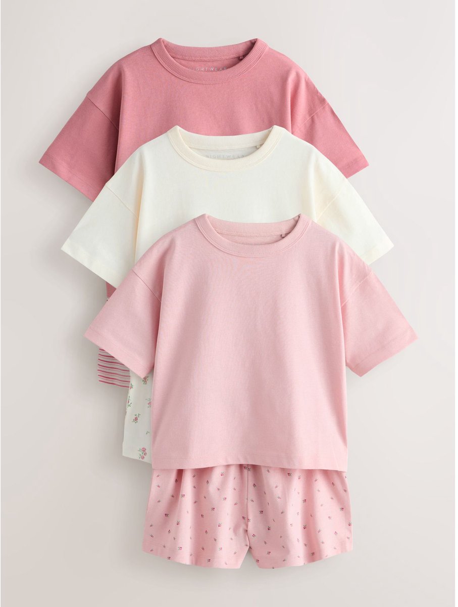 Next - Meisjes - Set van 3 korte pyjama's - Roze