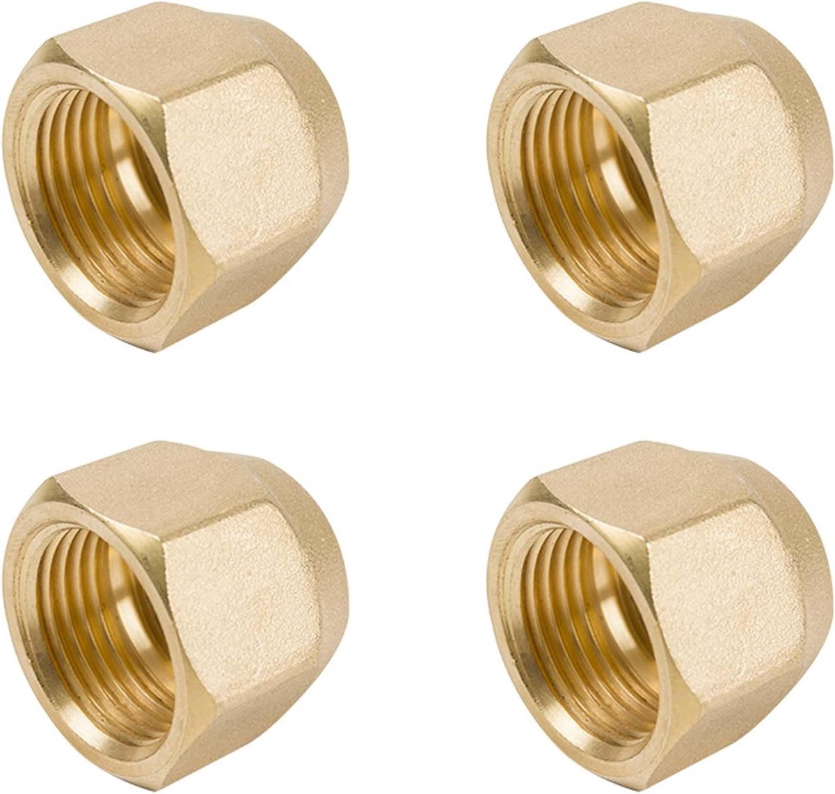 Set van 4 Stuks Gesplitste Viltmoeren, Messing Flensdop en Aansluitingen voor Airconditioning, 3/8 Inch Koelmiddel Verbindingen en HVAC Onderdelen