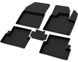 Rubberen Matten Set - Automatten Vloermatten - Auto Interieur Beschermen - Perfecte Pasvorm Peugeot 208 - 4D Constructie - Zwart