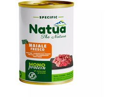 Natua Hondenvoer Vers Vlees - Gestoomd Vlees - Natvoer - Glutenvrij - Graanvrij - Proteine - Varken - 400 g