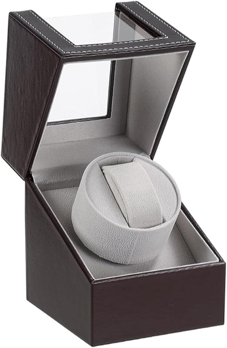 Watchwinder - Automatische Horloge Opwinder - Horlogedoos - Horlogebox - Opbergdoos Heren - Horlogeopwinder - Watch Winder Box - Diepe Koffie